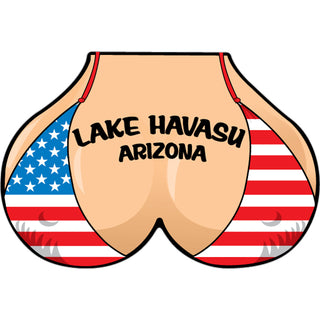 Lake Havasu Arizona   USA Flag Bikini Top Sticker