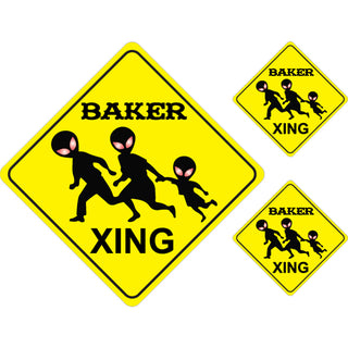 Baker Alien Family Xing Sticker