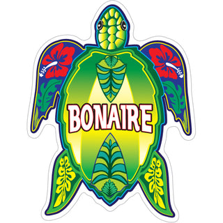 Bonaire   Green Floral Turtle Sticker