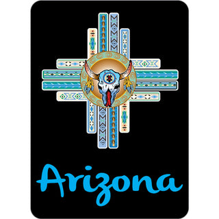 Arizona Zia with Skull on Black Vertical Sticker