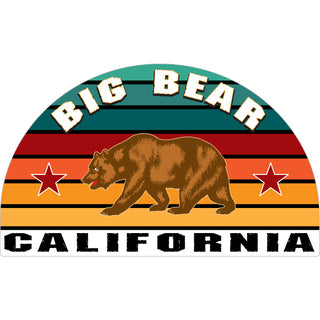 Big Bear California   Striped Half Circle Bear Sticker