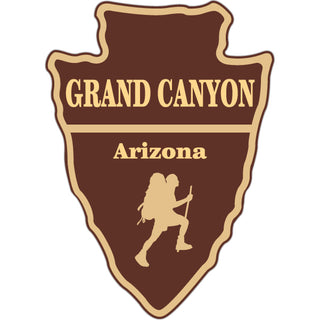 Grand Canyon AZ Hiker Silhouette Arrowhead Sticker