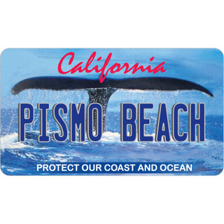 Pismo Beach  California   Whale License Plate Sticker