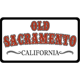 Old Sacramento  California Western Style Red Lettering Sticker