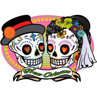 New Orleans   Love is Forever Skulls Sticker