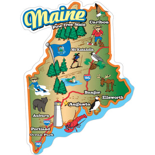Maine Map Sticker