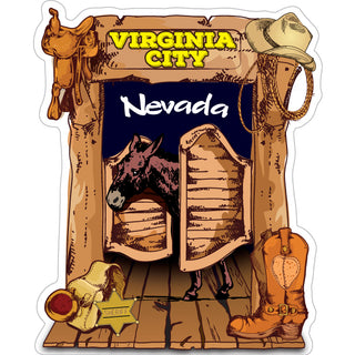 Virginia City Saloon Doors Sticker