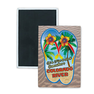 Colorado River Five O Clock Somewhere (01110) Rectangle Badge Magnet