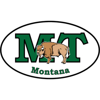 Bison Euro Oval   Montana MT Bison Euro Oval Sticker