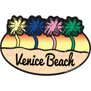 Venice Beach CA 4 Colored Palms Sticker