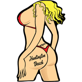 Huntington Beach  CA   Red Bikini Backside Sticker