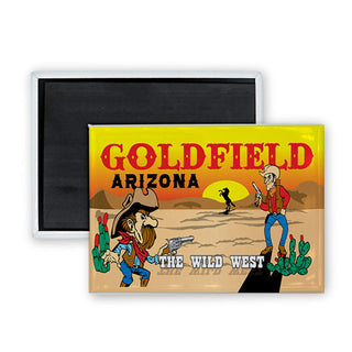 Goldfield  Arizona   Desert Gunfighter Scene Rectangle Badge Magnet