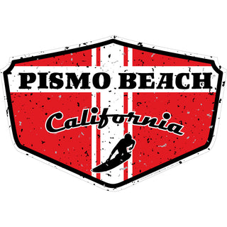 OK4 Pismo Beach red Horizontal Shield Sticker