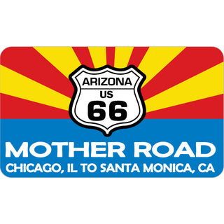 Arizona   Route 66 Shield Arizona Flag Sticker