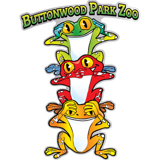 Buttonwood Park Zoo Three Colorful Frogs Sticker