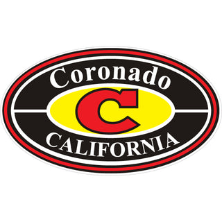 Coronado  CA   Red  Black & Yellow Oval Sticker