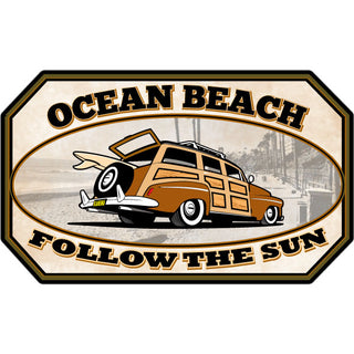 Ocean Beach   Woody Follow The Sun Sticker