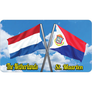 St Maarten   St Maarten & Netherlands Crossing Flags Photo Sticker