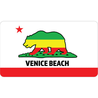 OK4 Venice Beach Rasta California Flag White (01166) Sticker