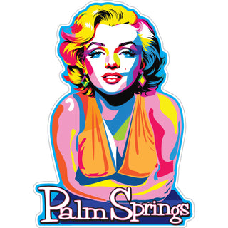 Palm Springs   Marilyn Monroe Look Over colorful Sticker