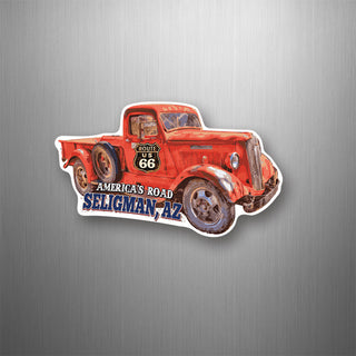Seligman  AZ Route 66 Old Red Truck America's Road Flexible Magnet