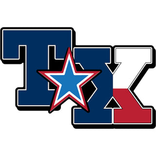 Texas   Big Block Letters Star Sticker