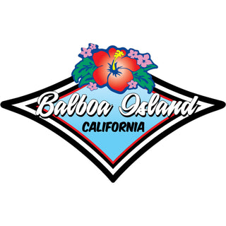 Balboa Island  CA Hibiscus Diamond Sticker