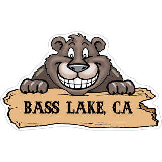 Bass Lake  CA   Smiling Bear Sticker