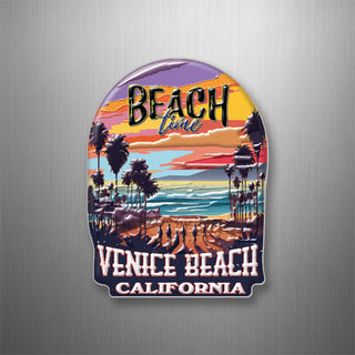 Venice Beach  California   Beach Time Sunset 3D Magnet