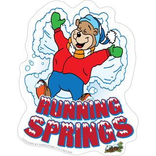 Running Springs   Bear Making A Snow Angel Sticker