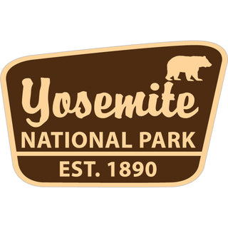 Yosemite National Park   Brown Angled Parks Sign Sticker