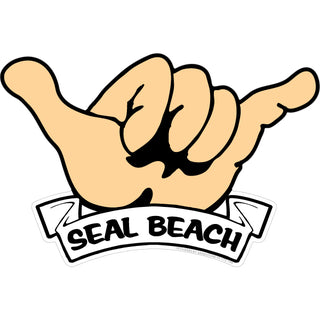 Seal Beach CA Hang Loose Hand Sticker