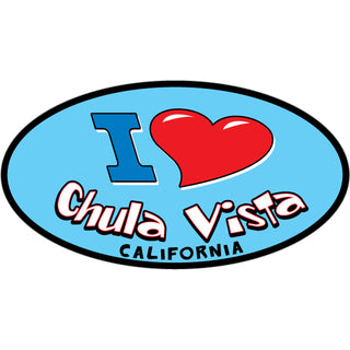 Chula Vista  CA I Heart Oval Sticker
