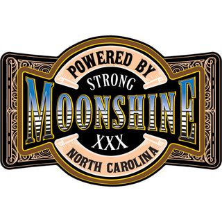 North Carolina   Powered By Moonshine Sticker