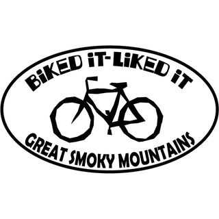 OK4 Great Smoky Mountains Biked It Liked It Euro Oval Sticker