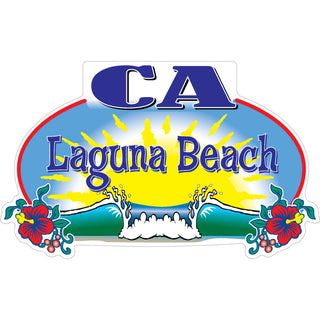 Wave Sun Oval   Laguna Beach  CA Wave & Sun Oval Sticker