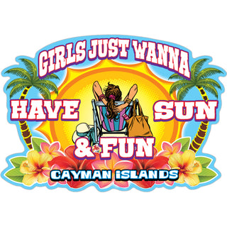 Cayman Islands B.W.I Girls Just Wanna Have Sun and Fun Sticker