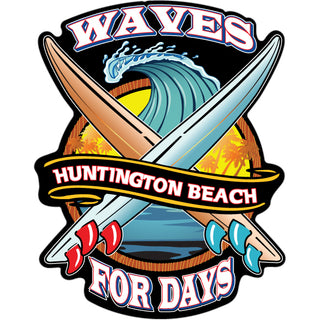 Huntington Beach   Waves for Days Sticker