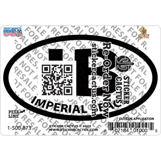 Imperial Beach   Black & White Euro Oval Sticker