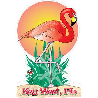 OK3 Key West Flamingo on Sun Sticker