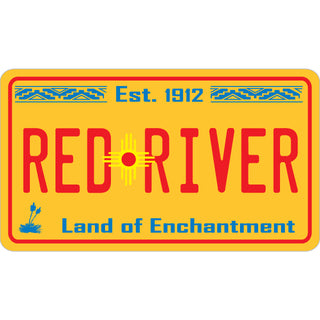 Red River   New Mexico Yellow License Plate Sticker