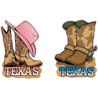 Texas   Cowgirl and Cowboy Boots Sticker