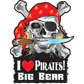 Big Bear  CA   I Love Pirates Sticker