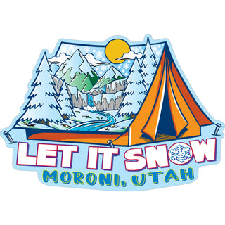 MORONI UTAH LET IT SNOW TENT Sticker