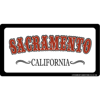OK4 Sacramento Western Style Red Lettering Sign (00032) Sticker