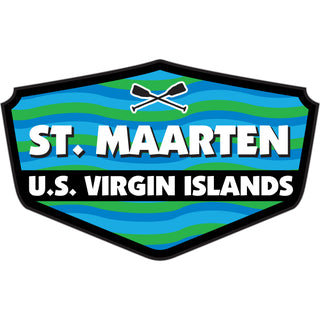 ST MAARTEN BLUE GREEN WAVY SHIELD Sticker