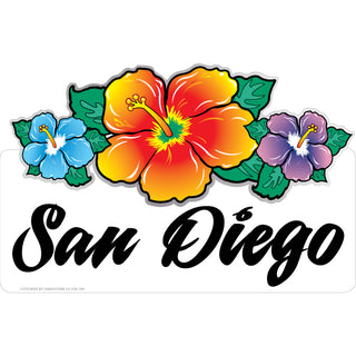 OK4 San Diego  CA Triple Hibiscus (00108) Sticker