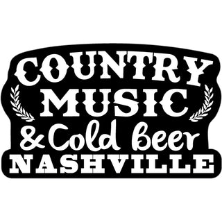 Nashville Country Music and Cold Beer mini Sticker