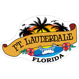 Ft Lauderdale Wave Banner Sticker