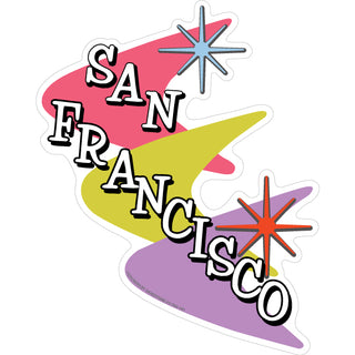 OK4 San Francisco Retro Boomerang (00762) Sticker